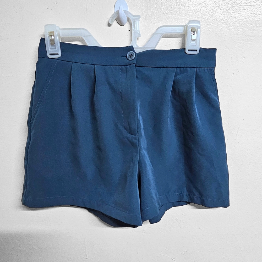Blue Button Shorts